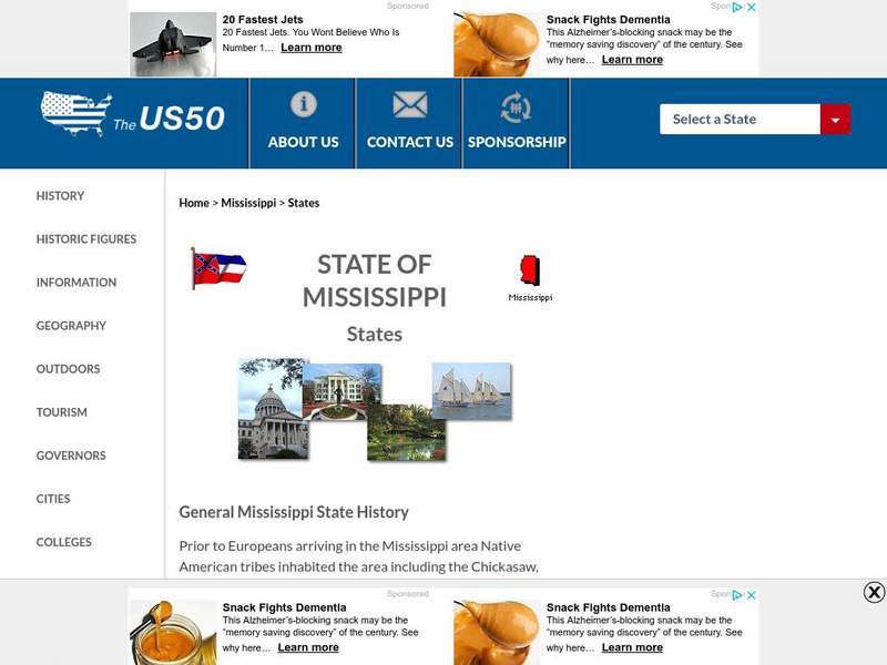 Us50.com: State of Mississippi History Article