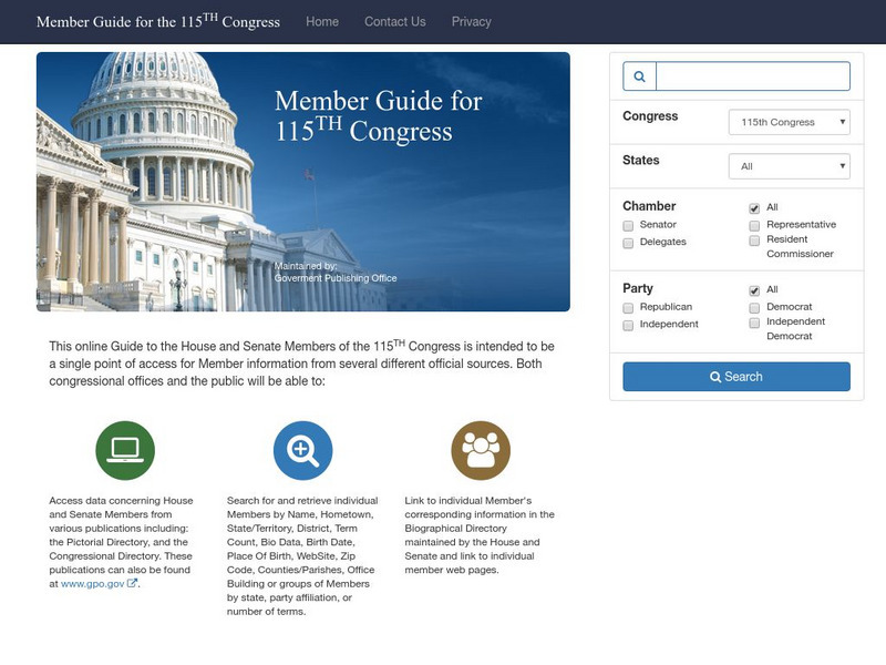 U.s. Government Publishing Office: Guide to House and Senate Members Interactive U.s. Government Publishing Office: Guide to House and Senate Members Interactive