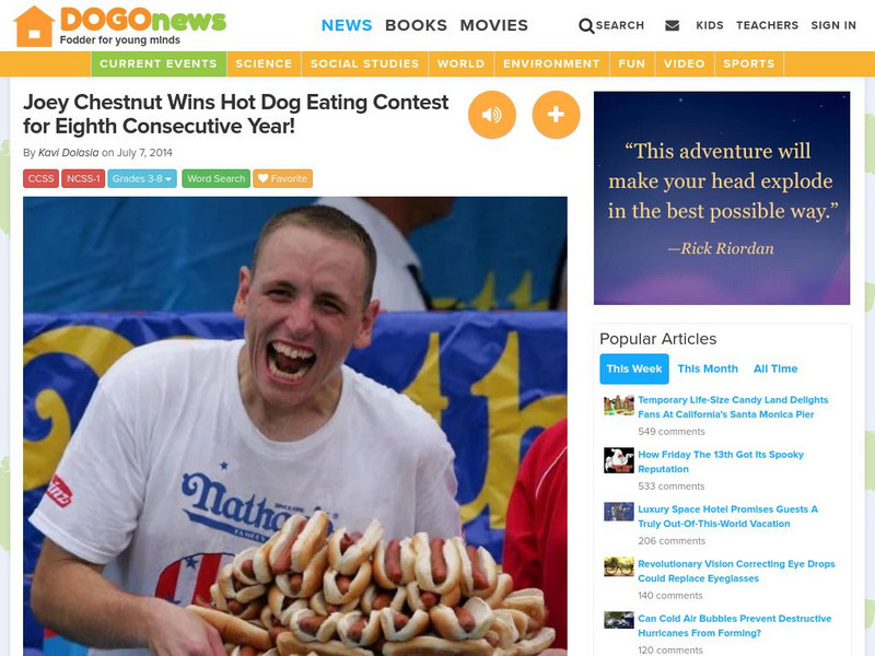 Dogo News: Week of 7 14 14 : Contestant Wins Hot Dog Eating Contest for 8th Year Article Dogo News: Week of 7 14 14 : Contestant Wins Hot Dog Eating Contest for 8th Year Article