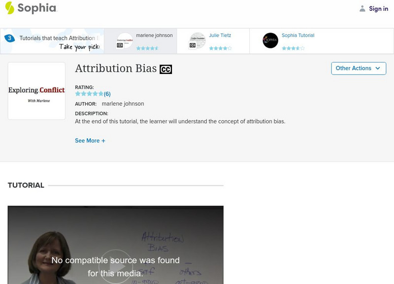 Sophia: Attribution Bias: Lesson 3 Instructional Video Sophia: Attribution Bias: Lesson 3 Instructional Video
