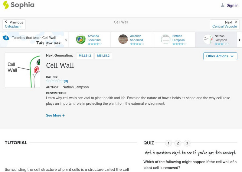 Sophia: Cell Wall: Lesson 3 Unit Plan Sophia: Cell Wall: Lesson 3 Unit Plan