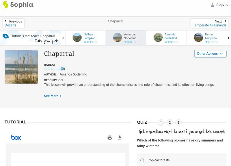 Sophia: Chaparral: Lesson 3 PPT Sophia: Chaparral: Lesson 3 PPT
