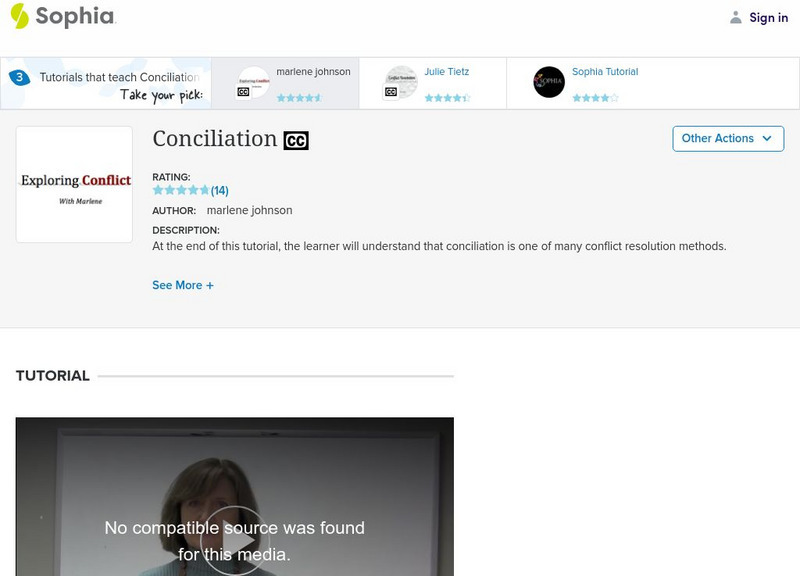 Sophia: Conciliation: Lesson 3 Instructional Video Sophia: Conciliation: Lesson 3 Instructional Video