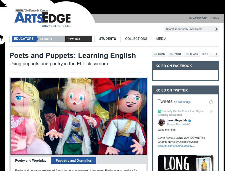 The Kennedy Center: Poets and Puppets: Learning English Lesson Plan The Kennedy Center: Poets and Puppets: Learning English Lesson Plan