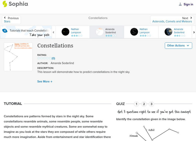 Sophia: Constellations: Lesson 4 Unit Plan Sophia: Constellations: Lesson 4 Unit Plan