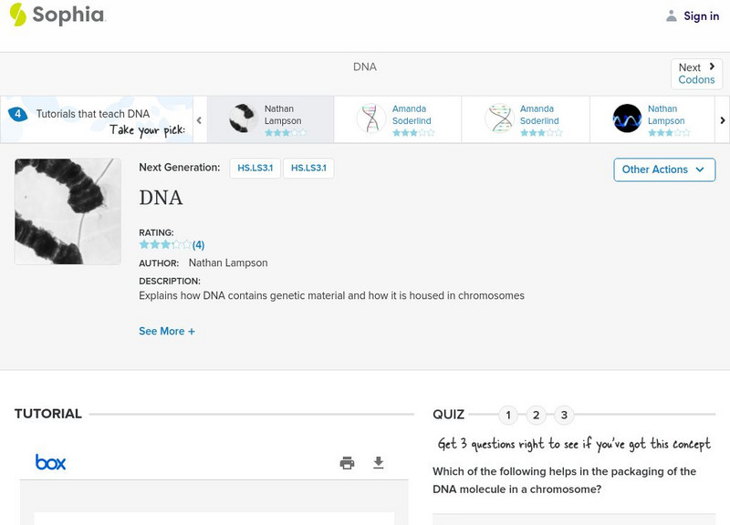 Sophia: Dna: Lesson 4 PPT Sophia: Dna: Lesson 4 PPT