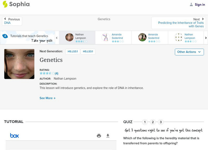 Sophia: Genetics: Lesson 6 PPT Sophia: Genetics: Lesson 6 PPT