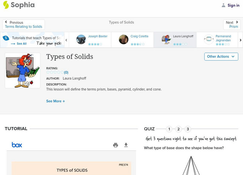 Sophia: Types of Solids: Lesson 2 PPT Sophia: Types of Solids: Lesson 2 PPT