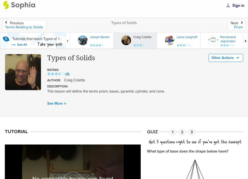 Sophia: Types of Solids: Lesson 3 Instructional Video Sophia: Types of Solids: Lesson 3 Instructional Video