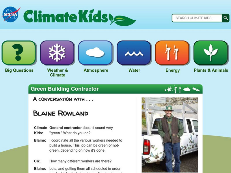Nasa: Climate Kids: Green Building Contractor Primary