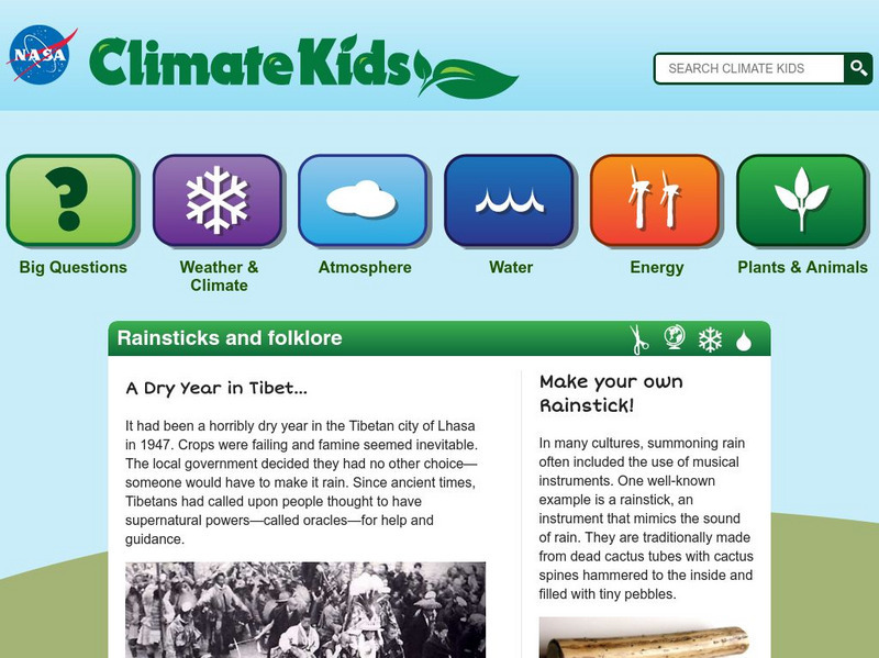 Nasa: Climate Kids: Rainsticks and Folklore Article