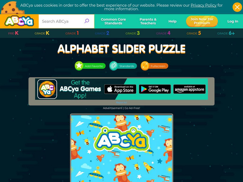 Ab Cya: Alphabet Slider Puzzle Interactive