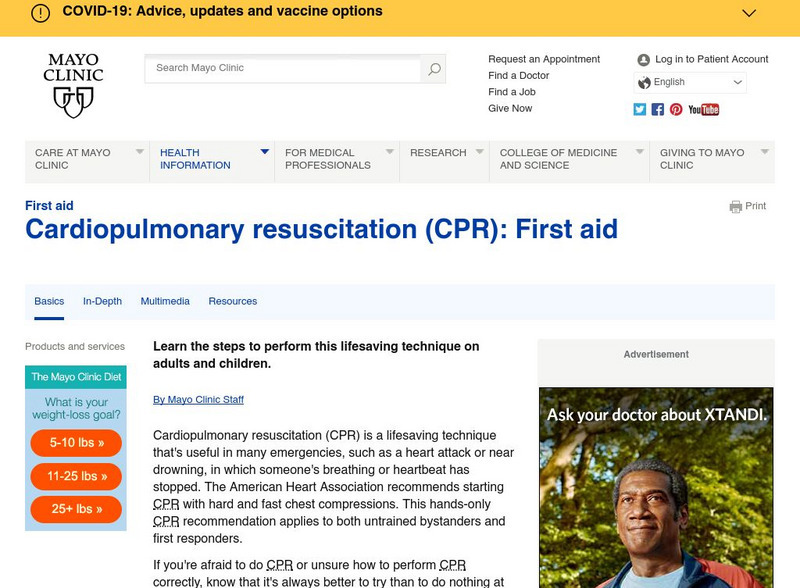 Mayo Clinic: Cardiopulmonary Resuscitation (Cpr) Website Mayo Clinic: Cardiopulmonary Resuscitation (Cpr) Website