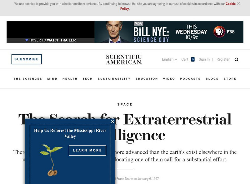 Sci Am: Search for Extraterrestrial Intelligence Article Sci Am: Search for Extraterrestrial Intelligence Article