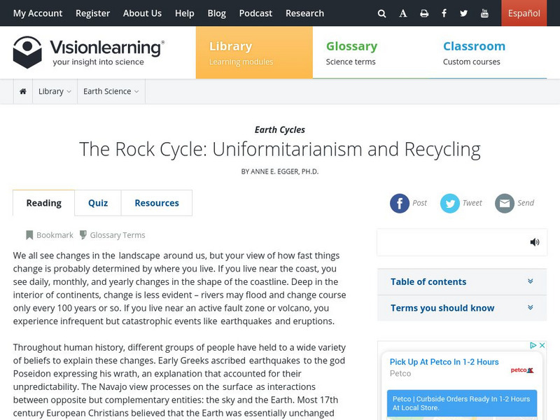 Uniformitarianism and Recycling Unit Plan Uniformitarianism and Recycling Unit Plan