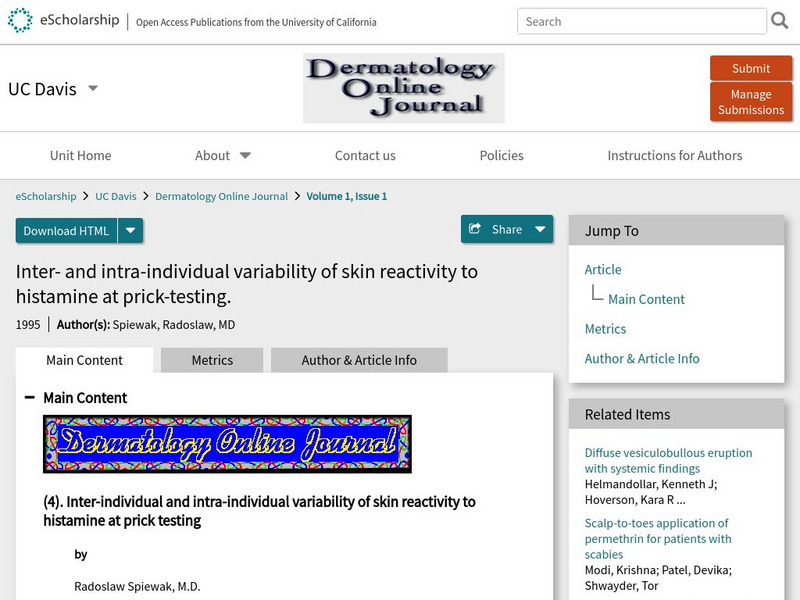 Uc Davis: Skin Prick Tests Handout Uc Davis: Skin Prick Tests Handout