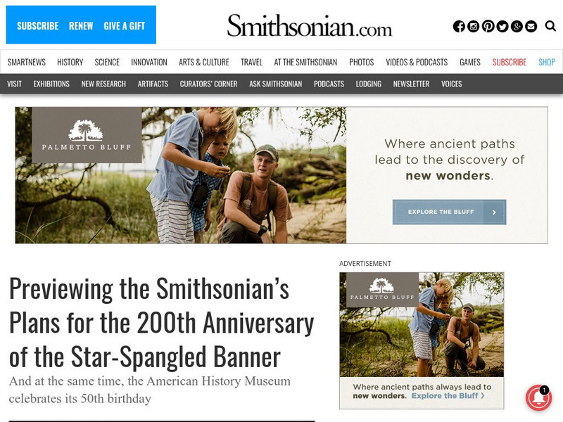 Smithsonian: Plans for the 200th Anniversary of the Star Spangled Banner Article Smithsonian: Plans for the 200th Anniversary of the Star Spangled Banner Article