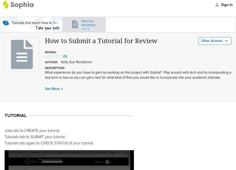 Sophia: How to Submit a Tutorial for Review Instructional Video
