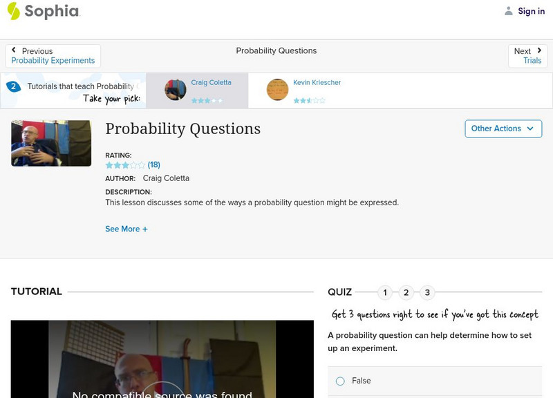 Sophia: Probability Questions Instructional Video