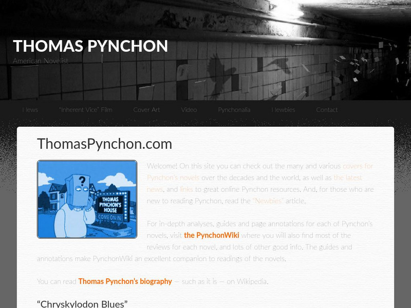 Thomas Pynchon's Gravity's Rainbow Website Thomas Pynchon's Gravity's Rainbow Website