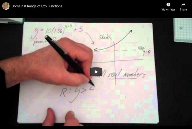 Domain and Range of Exponential Functions Instructional Video Domain and Range of Exponential Functions Instructional Video