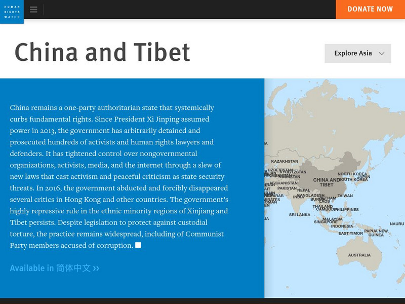 Human Rights Watch: China and Tibet News Releases and Reports Website Human Rights Watch: China and Tibet News Releases and Reports Website