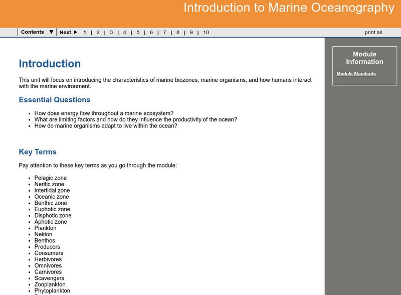 Ga Virtual Learning: Introduction to Marine Oceanography Unit Plan Ga Virtual Learning: Introduction to Marine Oceanography Unit Plan
