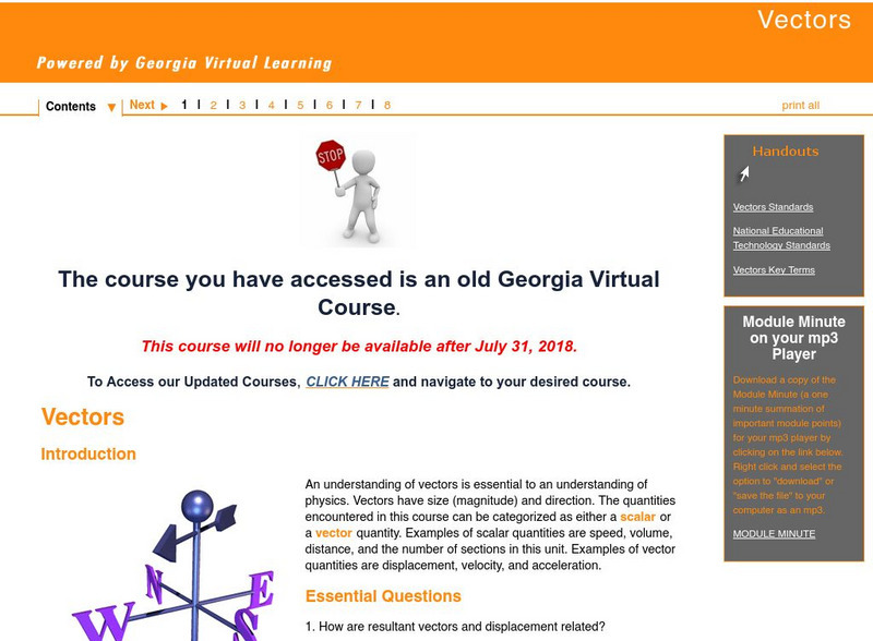 Ga Virtual Learning: Vectors Unit Plan