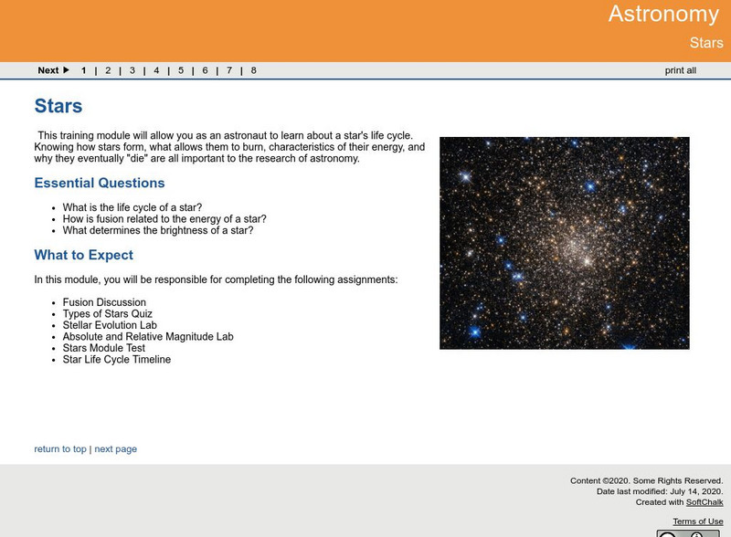 Ga Virtual Learning: Stars Unit Plan Ga Virtual Learning: Stars Unit Plan