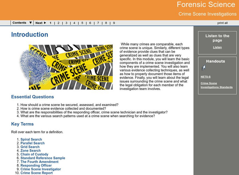 Ga Virtual Learning: Crime Science Investigation Unit Plan Ga Virtual Learning: Crime Science Investigation Unit Plan