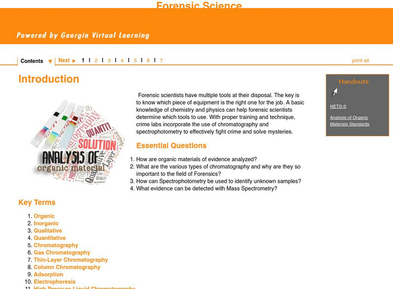 Ga Virtual Learning: Analysis of Organic Materials Analysis of Organic Materialsv Unit Plan Ga Virtual Learning: Analysis of Organic Materials Analysis of Organic Materialsv Unit Plan