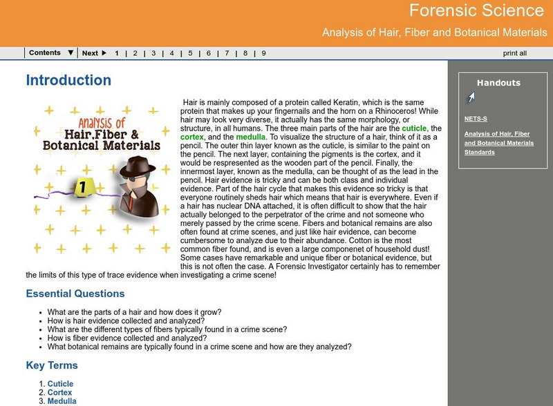 Ga Virtual Learning: Forensic Science: Analysis of Hair, Fiber and Botanical Mtl Unit Plan Ga Virtual Learning: Forensic Science: Analysis of Hair, Fiber and Botanical Mtl Unit Plan