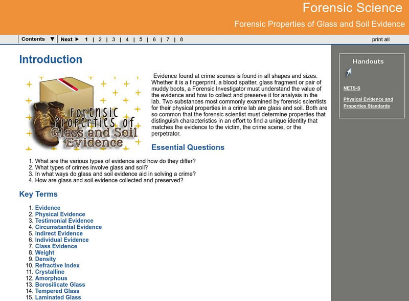 Ga Virtual Learning: Forensic Properties of Glass and Soil Evidence Unit Plan Ga Virtual Learning: Forensic Properties of Glass and Soil Evidence Unit Plan