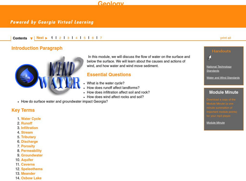 Ga Virtual Learning: Water and Wind Unit Plan