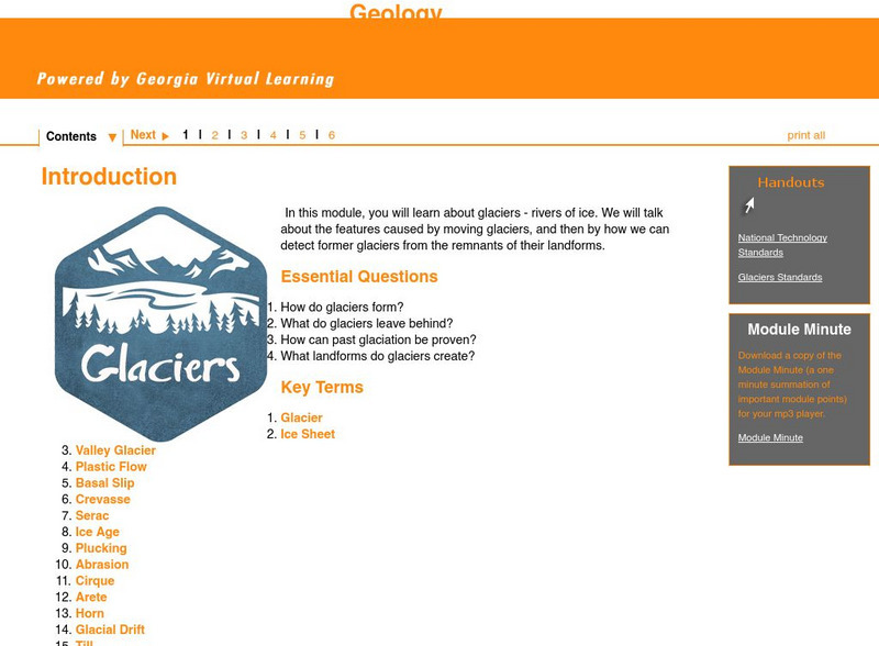Ga Virtual Learning: Geology: Glaciers Unit Plan Ga Virtual Learning: Geology: Glaciers Unit Plan