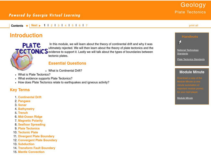 Ga Virtual Learning: Plate Tectonics Unit Plan Ga Virtual Learning: Plate Tectonics Unit Plan
