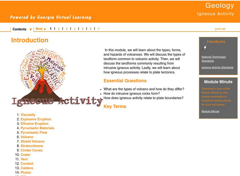 Ga Virtual Learning: Igneous Activity Unit Plan Ga Virtual Learning: Igneous Activity Unit Plan