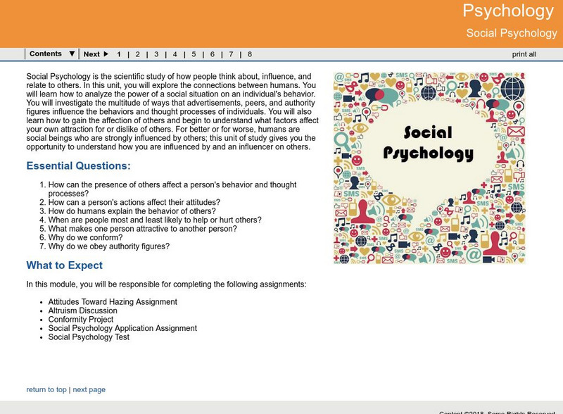 Ga Virtual Learning: Psychology: Social Psychology Unit Plan