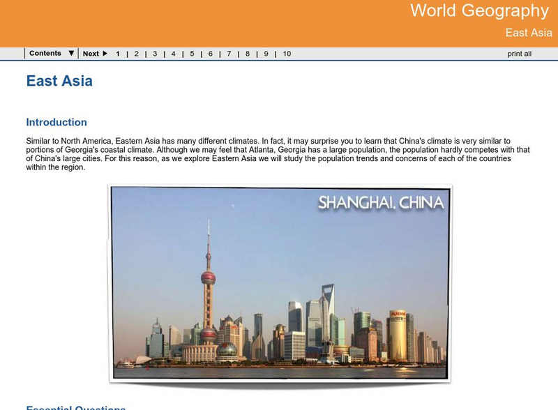 Ga Virtual Learning: World Geography: Eastern Asia Unit Plan Ga Virtual Learning: World Geography: Eastern Asia Unit Plan