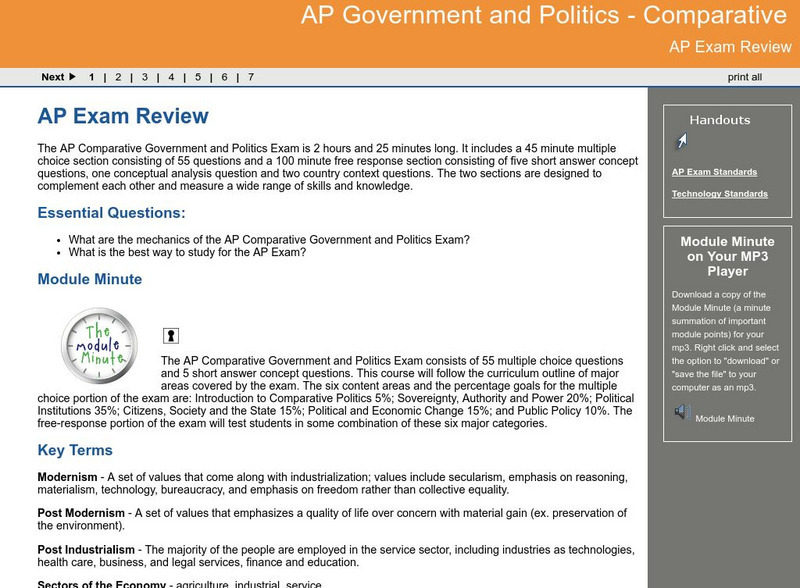 Ga Virtual Learning: Ap Government and Politics: Comparative: Exam Review Unit Plan Ga Virtual Learning: Ap Government and Politics: Comparative: Exam Review Unit Plan