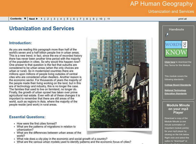 Ga Virtual Learning: Ap Human Geography: Urbanization and Services Unit Plan Ga Virtual Learning: Ap Human Geography: Urbanization and Services Unit Plan