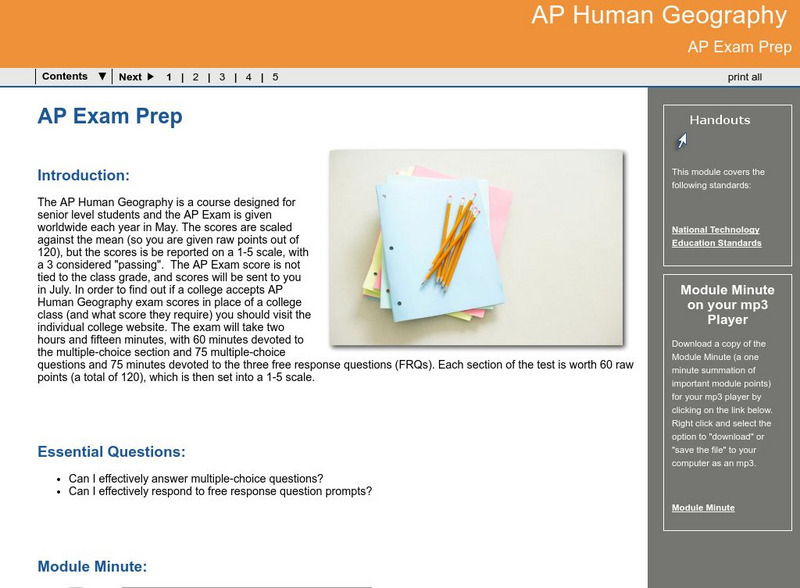 Ga Virtual Learning: Ap Human Geography: Ap Exam Prep Unit Plan