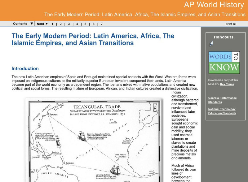 Ga Virtual Learning: Ap World His: Latin Amer, Africa, Islam, Asian Transitions Unit Plan Ga Virtual Learning: Ap World His: Latin Amer, Africa, Islam, Asian Transitions Unit Plan