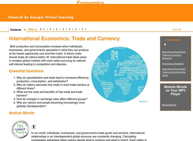 Ga Virtual Learning: Economics: International Economics: Trade and Currency Unit Plan Ga Virtual Learning: Economics: International Economics: Trade and Currency Unit Plan