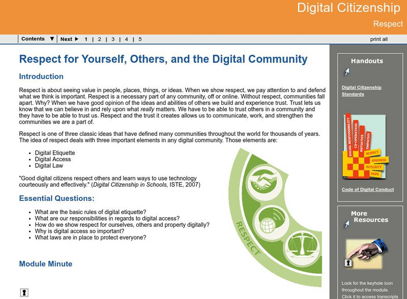 Ga Virtual Learning: Digital Citizenship: Respect Unit Plan