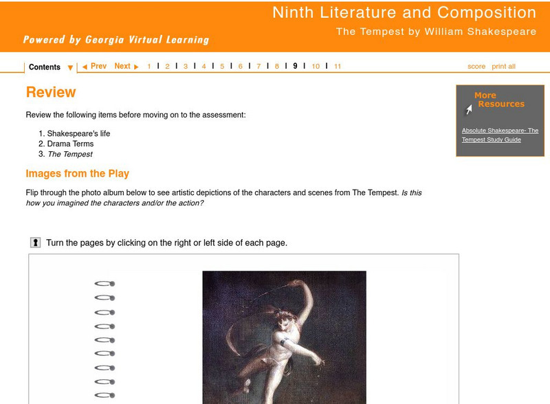 Ga Virtual Learning: The Tempest by William Shakespeare: Review Unit Plan Ga Virtual Learning: The Tempest by William Shakespeare: Review Unit Plan