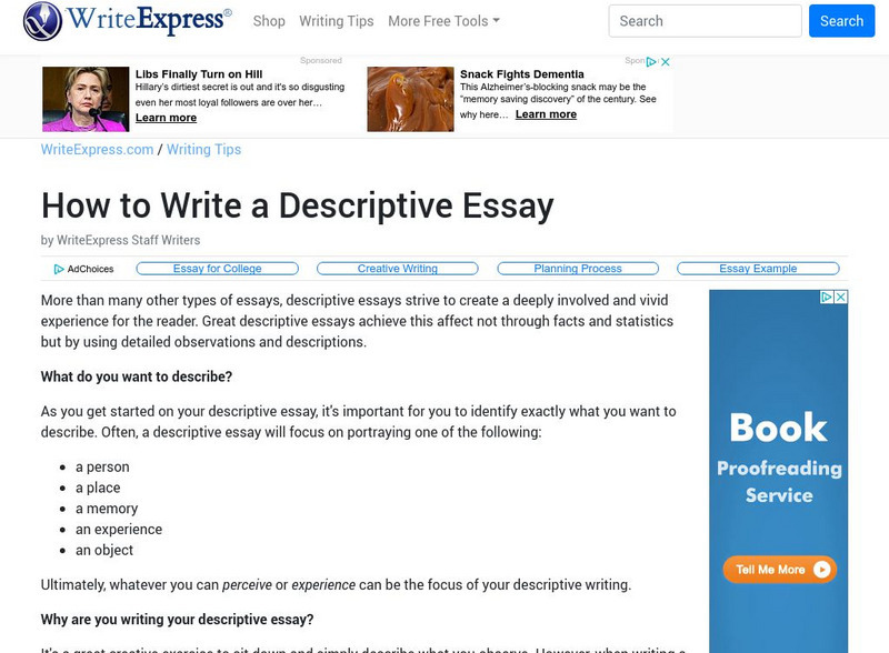 Write Express: How to Write a Descriptive Essay Website Write Express: How to Write a Descriptive Essay Website