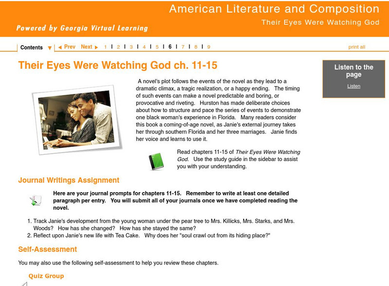 Ga Virtual Learning: Their Eyes Were Watching God: Chapters 11 15 Unit Plan