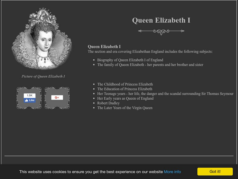 Elizabethan Era: Queen Elizabeth I Website