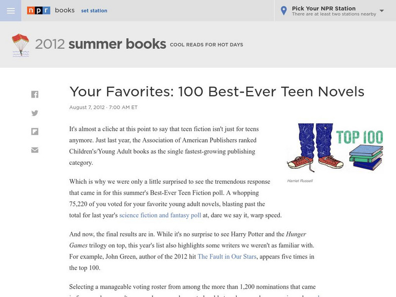 Npr: 2012 Summer Books: Your Favorites: 100 Best Ever Teen Novels Article Npr: 2012 Summer Books: Your Favorites: 100 Best Ever Teen Novels Article